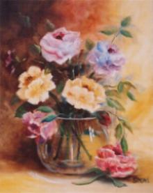 Virág üvegben - festmény